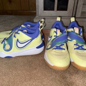 Nike Kids' Vibrant Yellow and Blue Sneakers